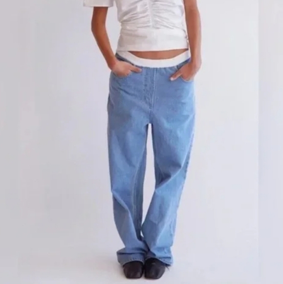 Thakoon Smocked Waist Wide Leg Denim Size 6 - Picture 1 of 13